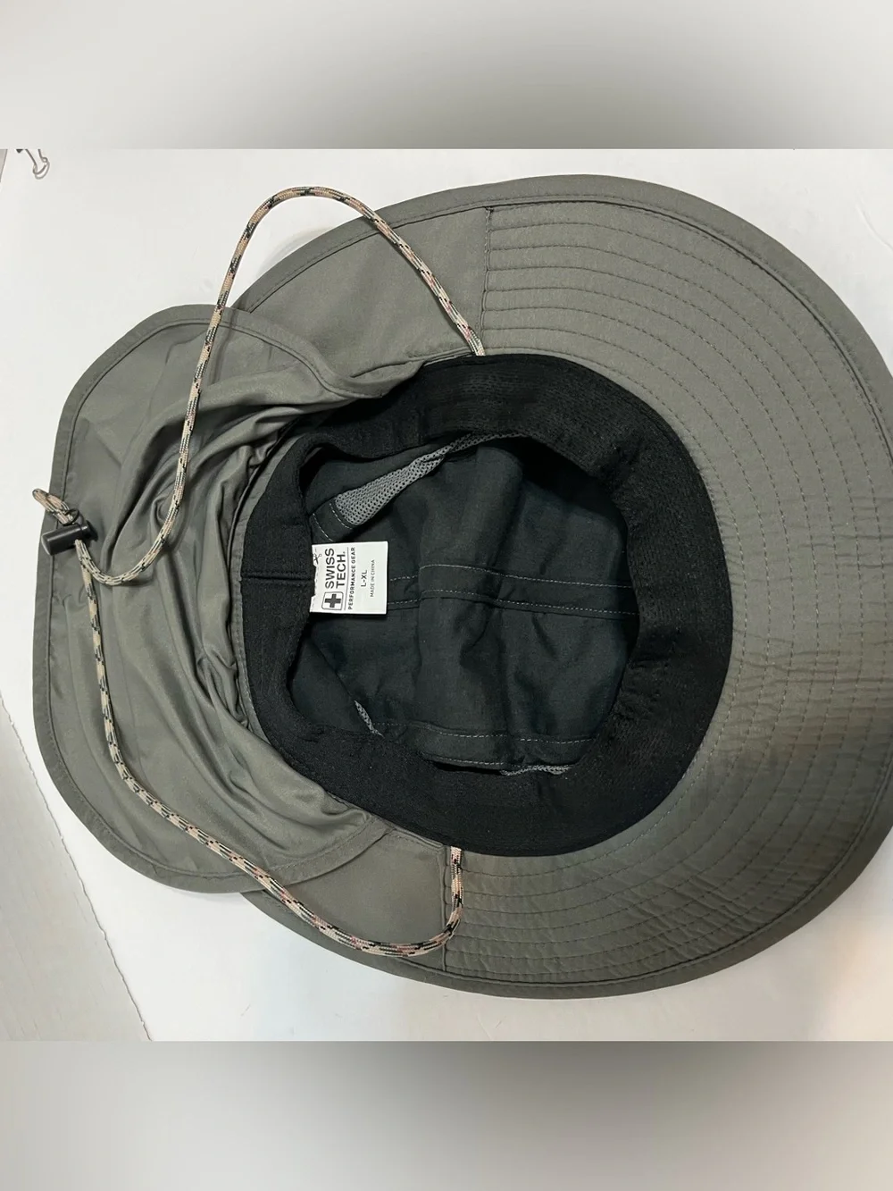 Wide-Brim Outdoor Sun Hat in Olive Green backflap fishing hiking cap